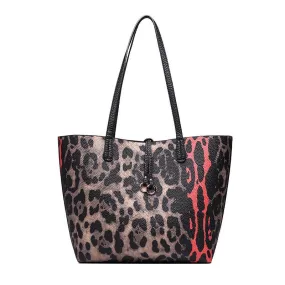 Leopard Printed Large Casual Tote Bag   Handbag