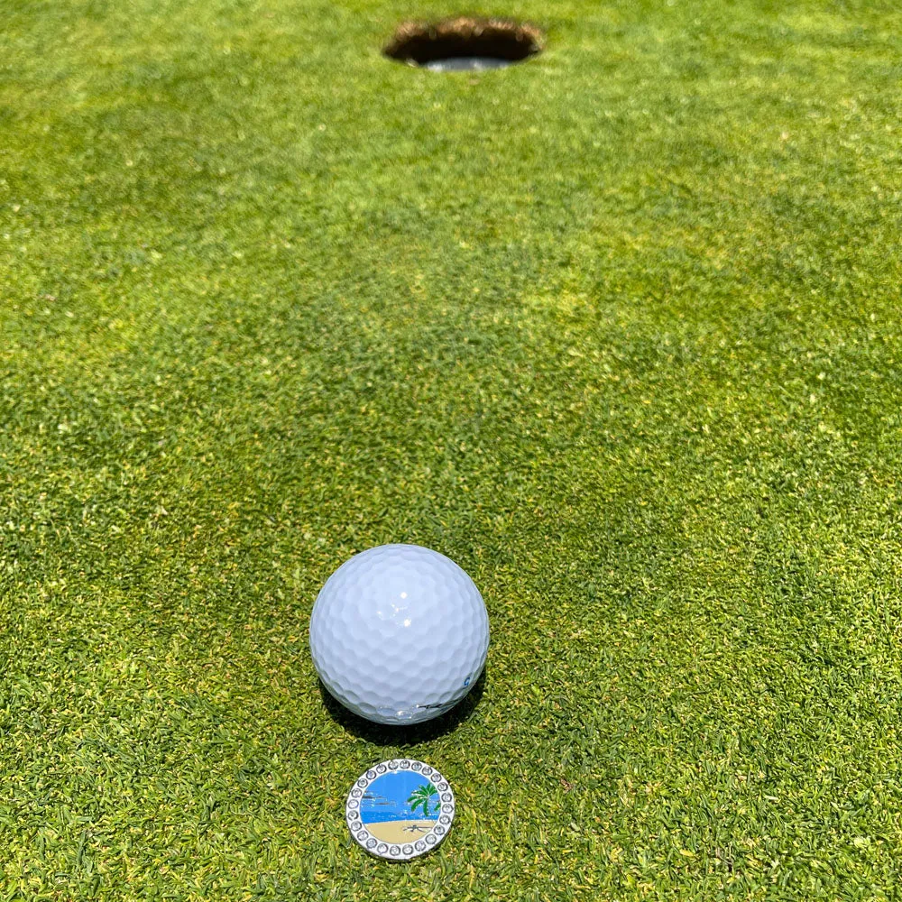 Life's A Beach Women's Golf Sock With Ball Marker