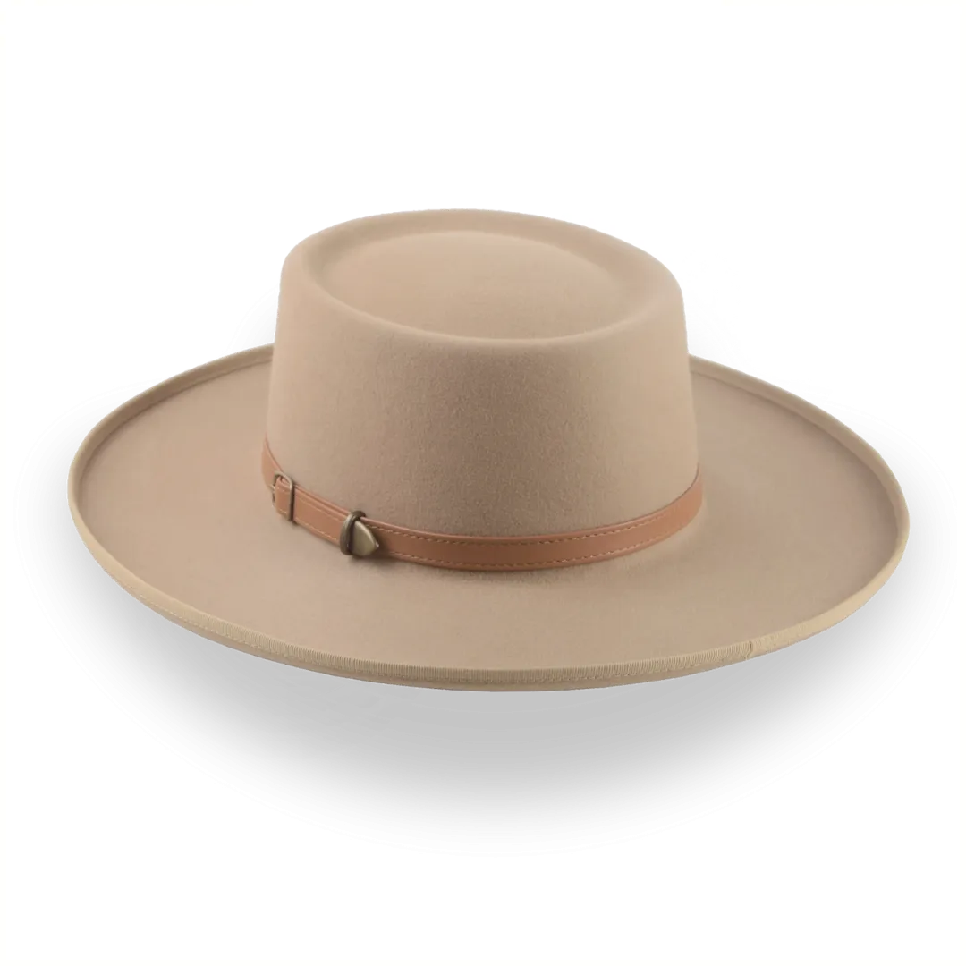 Light Camel Western Gambler Hat with Rolled Brim | The Vista