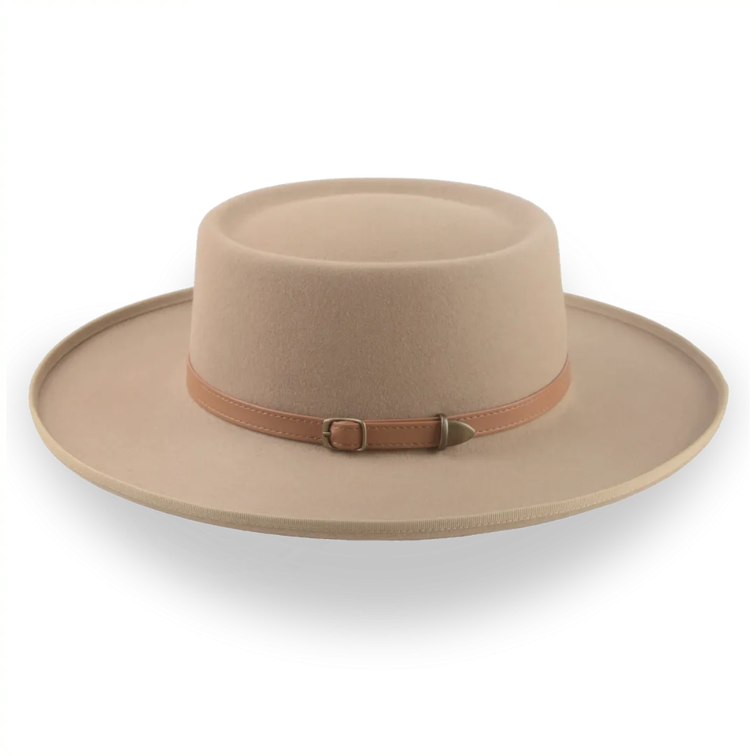 Light Camel Western Gambler Hat with Rolled Brim | The Vista