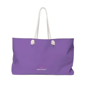 Light Purple Color Weekender Bag, Solid Bright Purple Color 24"x13" Designer Modern Essential Market Large Tote Bag- Made in USA