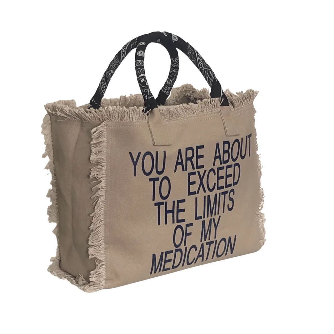 Limits Shoulder Tote - Beige/Black