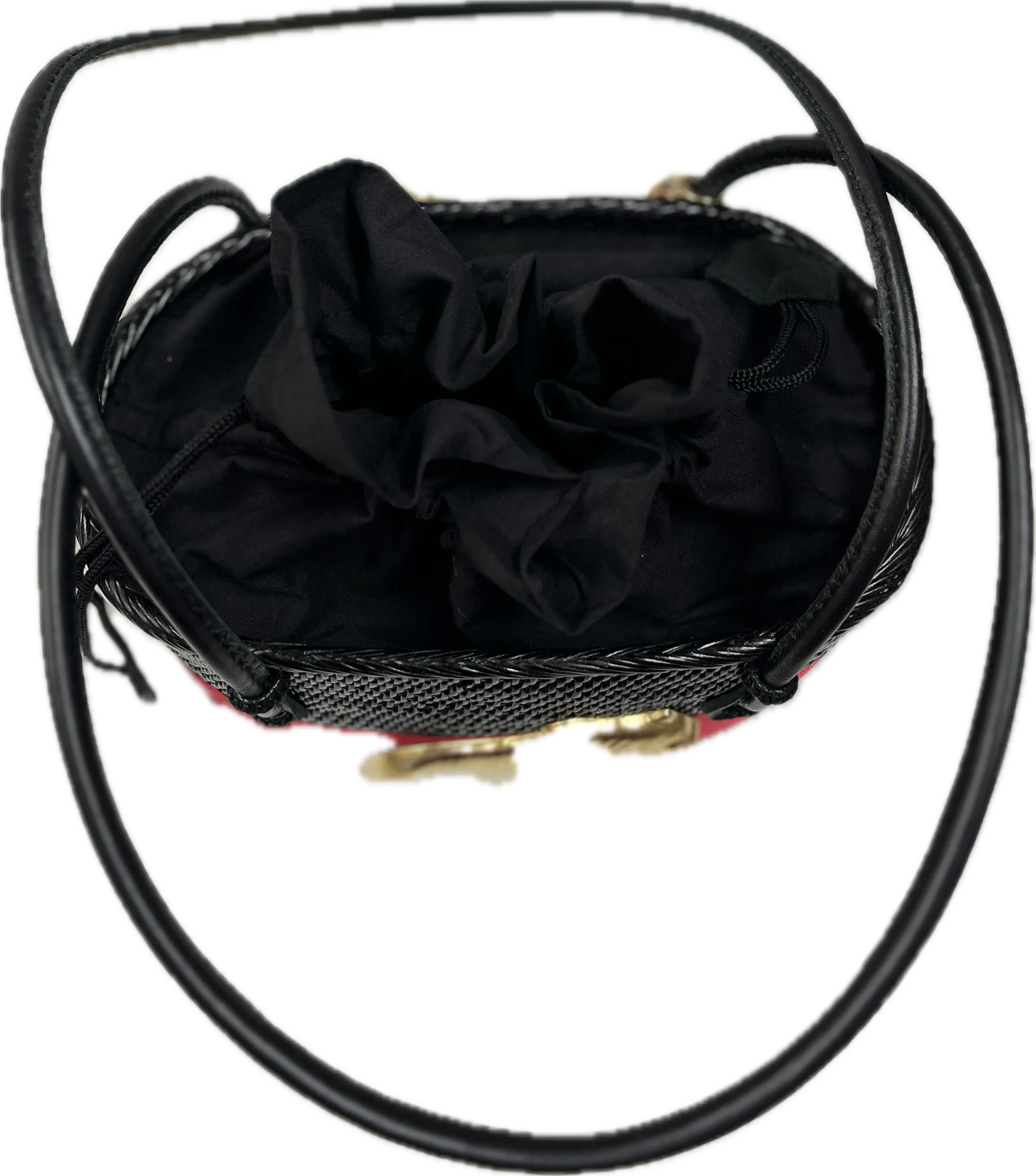 Lisi Lerch - Bucket Bag - Black Red Ribbon Gold Bulldog