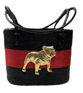 Lisi Lerch - Bucket Bag - Black Red Ribbon Gold Bulldog