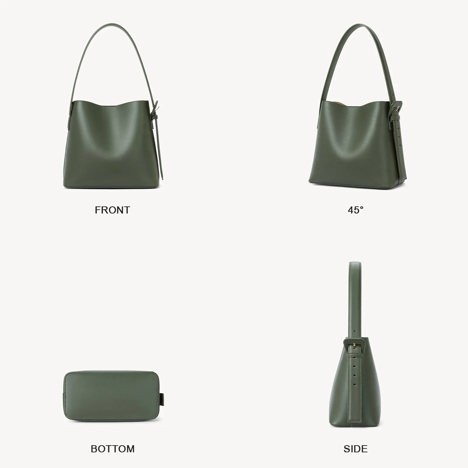 Lotty Soft Leather Chic Bucket Bag