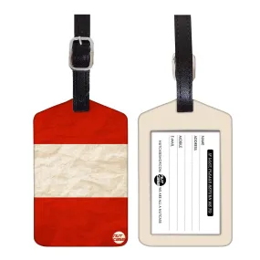 Luggage Tags Set Of 2 -  RED & WHITE