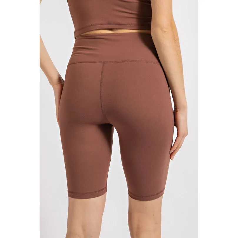 Mahogany Butter Yoga Biker Shorts