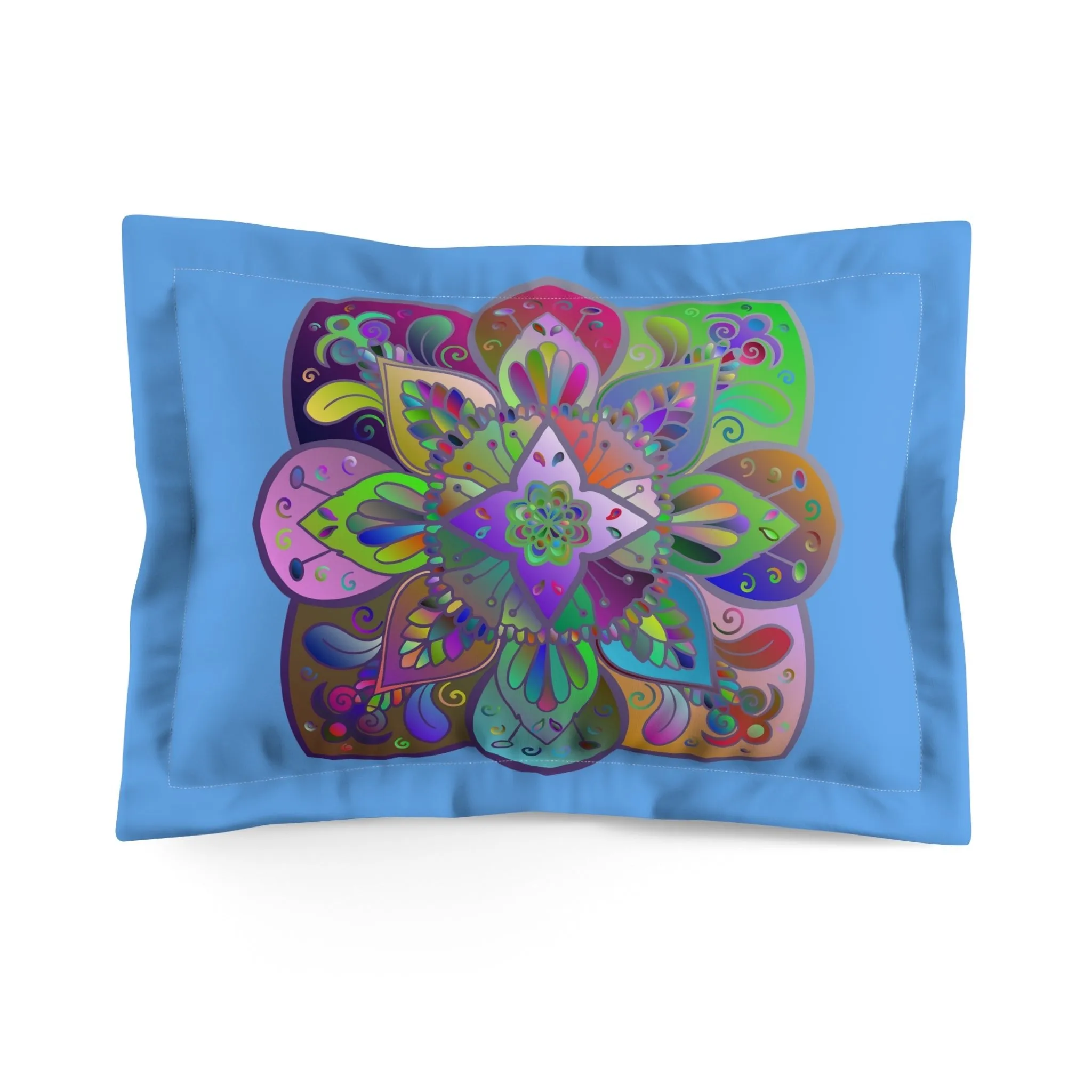 Mandala Art Hand-Drawn Microfiber Pillow Sham