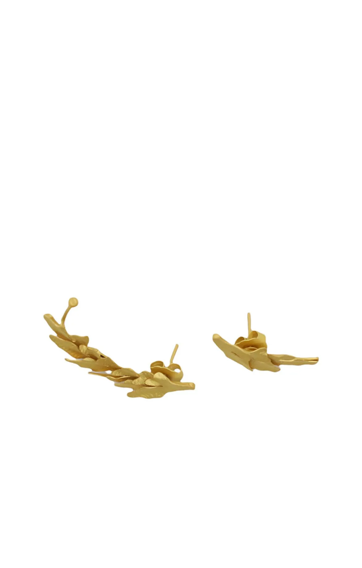 Matte Gold Mini Leaves Cuff Studs