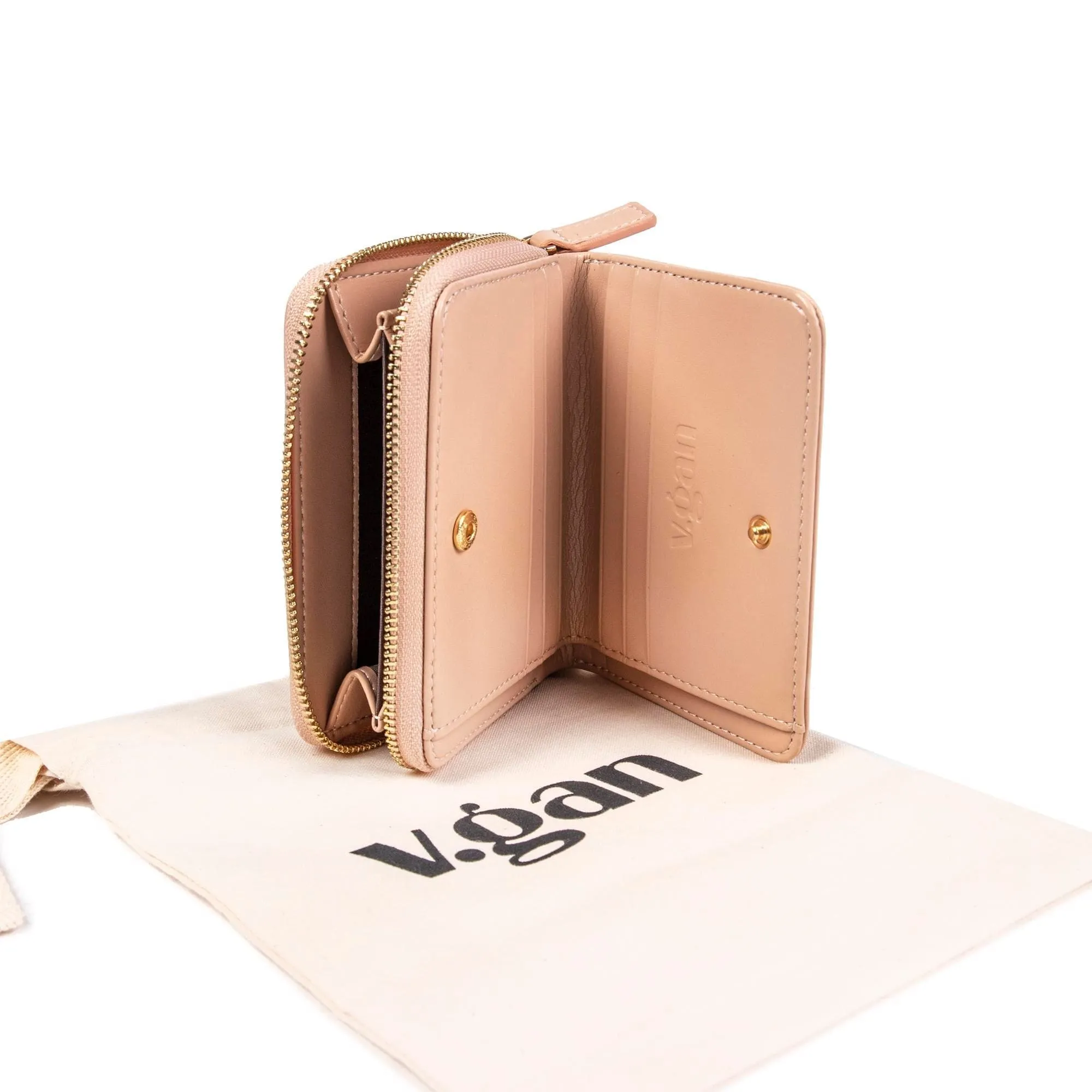 Medium Vegan Leather Purse | Blush