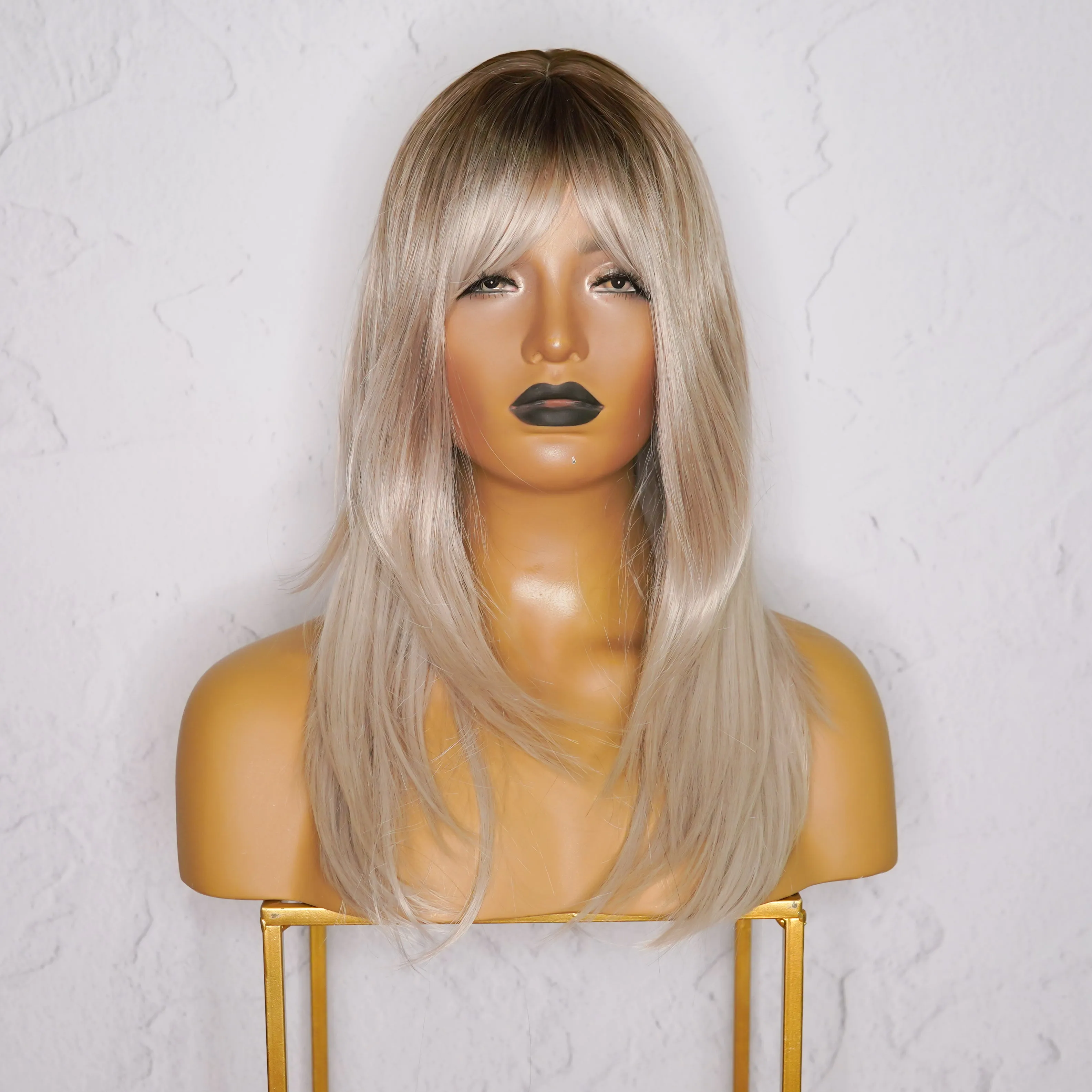 MELROSE Ombre Blonde Fringe Wig