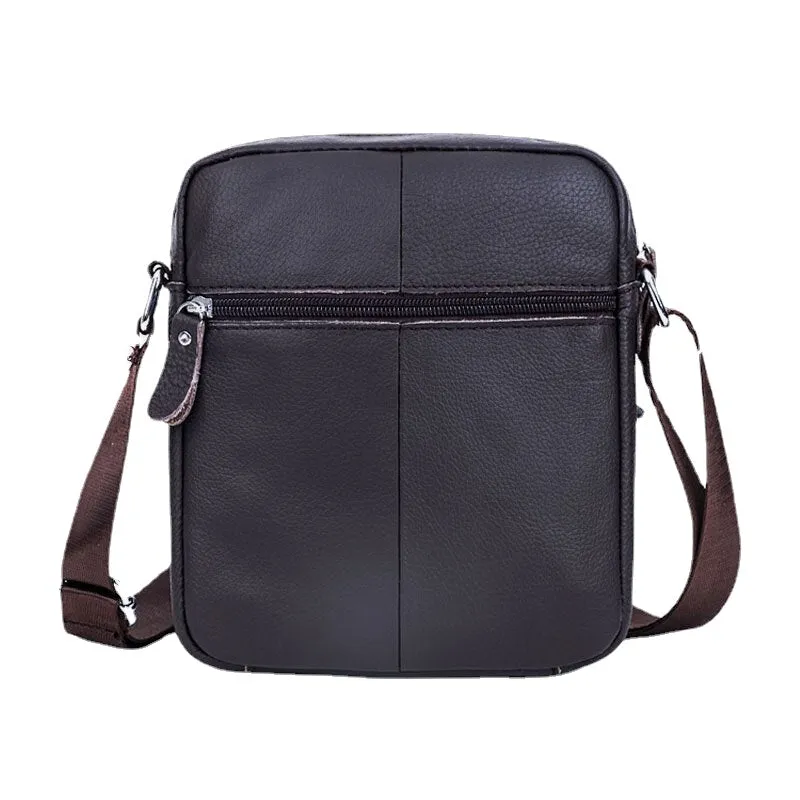 Men Genuine Leather Weave Waterproof Multifunction Multi-Layers Crossbody Bag Shoulder