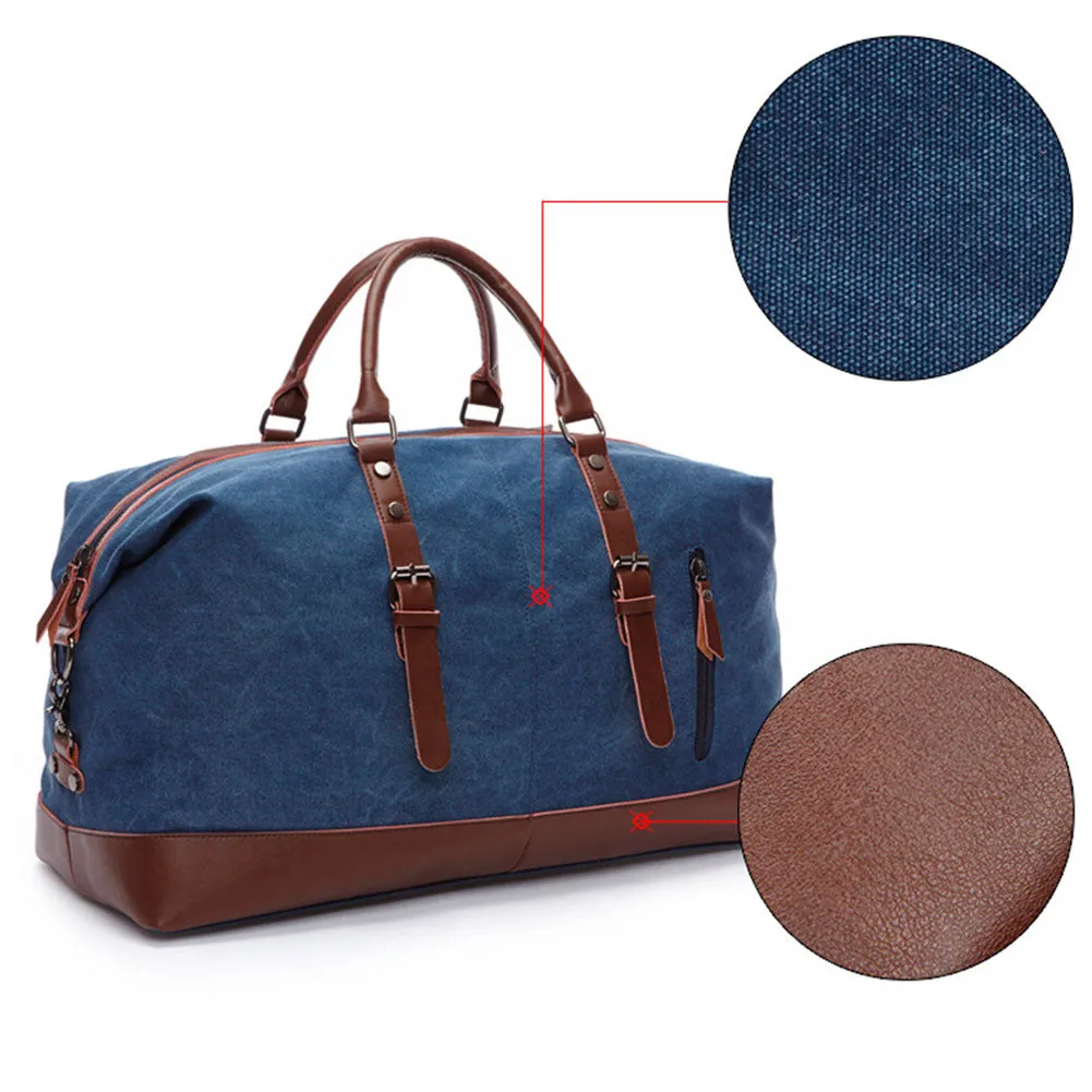 Men Luggage Tote Pouch Canvas Travel Bag