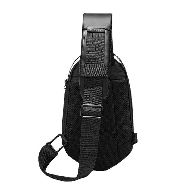 Men Oxford Anti-theft USB Charging Polyhedron Waterproof Outdoor Crossbody Bag Chest Sling