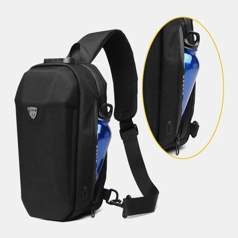 Men USB Charging Multi-pocket Anti-theft Waterproof Outdoor Crossbody Bag Chest Sling