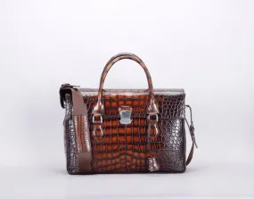 Men's Vintage Crocodile Leather  Briefcase