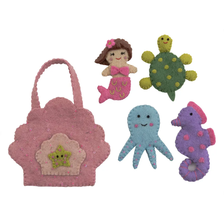 Mermaid Finger Puppet Play Bag