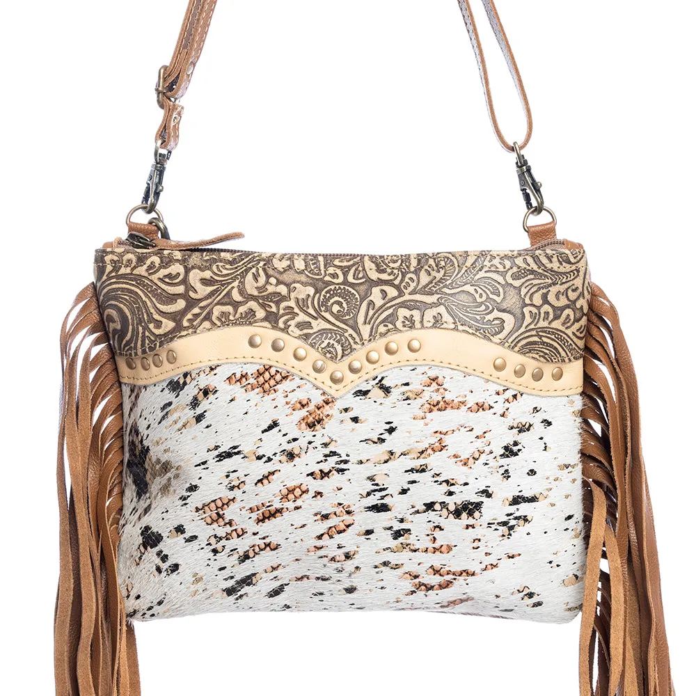 Mescalaro Hill Leather & Hairon Bag in Gold Fleck