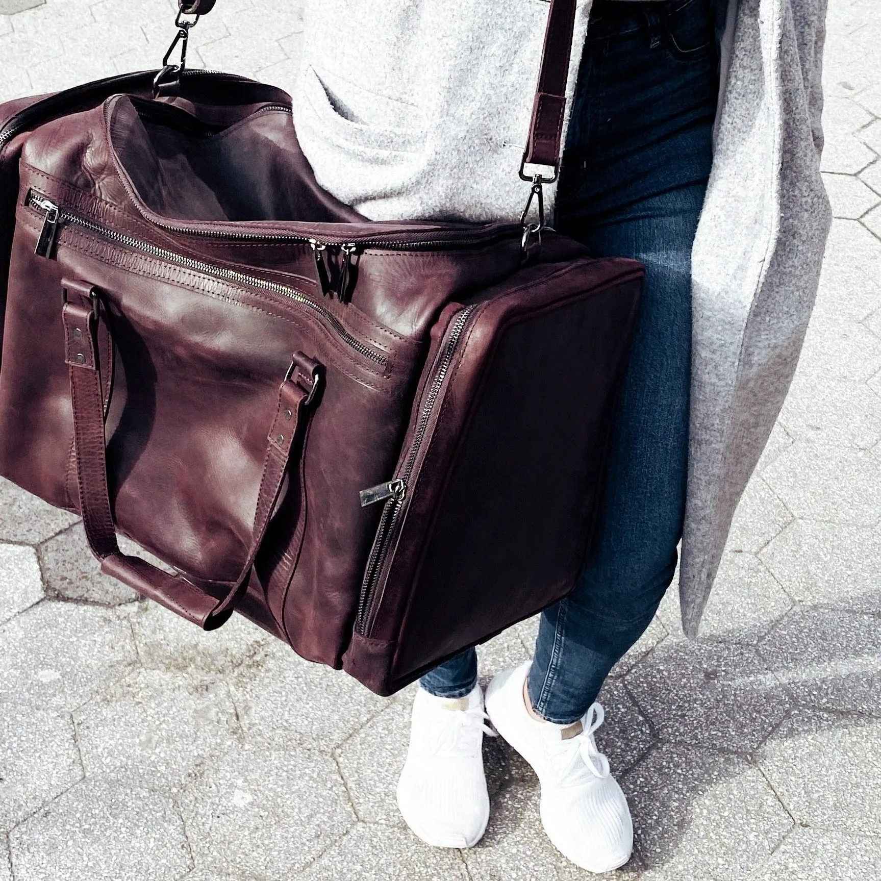 MIKI Genuine Leather Duffel Bag