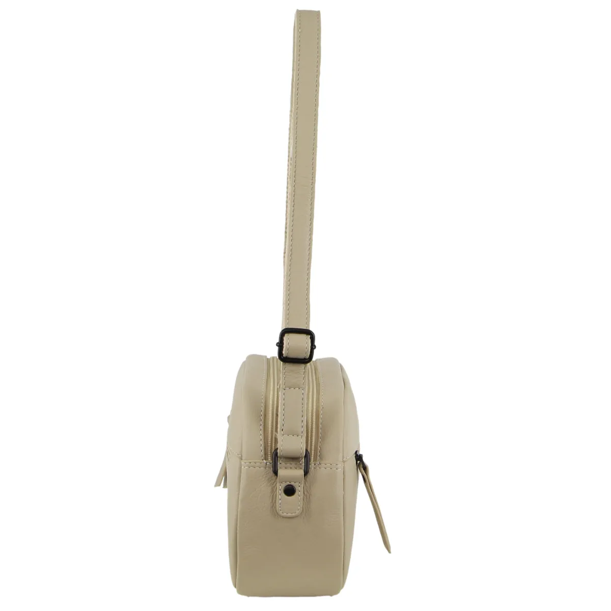 Milleni - NL3869 Small rounded leather sidebag - Cement