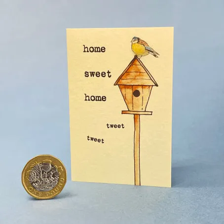 Mini card with felt detail - home sweet home (m98)