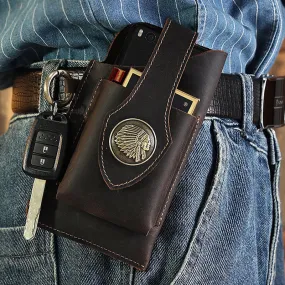 Multifunctional phone case in leather