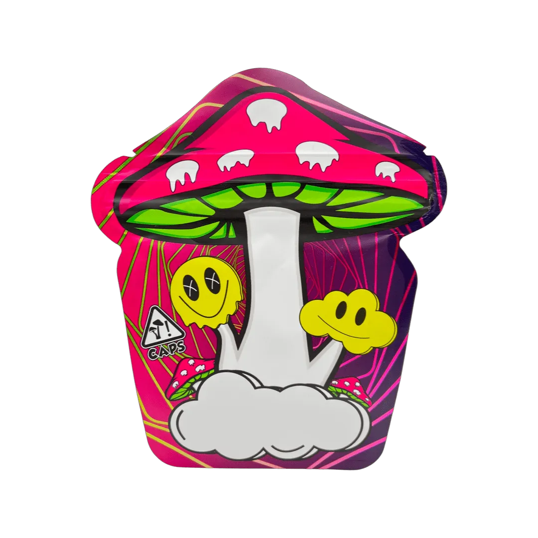 Mushroom Shaped Custom Child-Resistant Mylar Bag | Fits up to 1/4th oz.