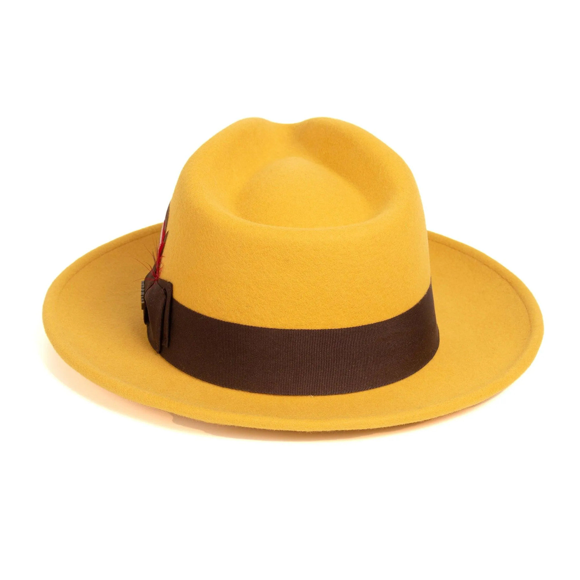 Mustard Fedora 100% Australian Wool Crushable Hat