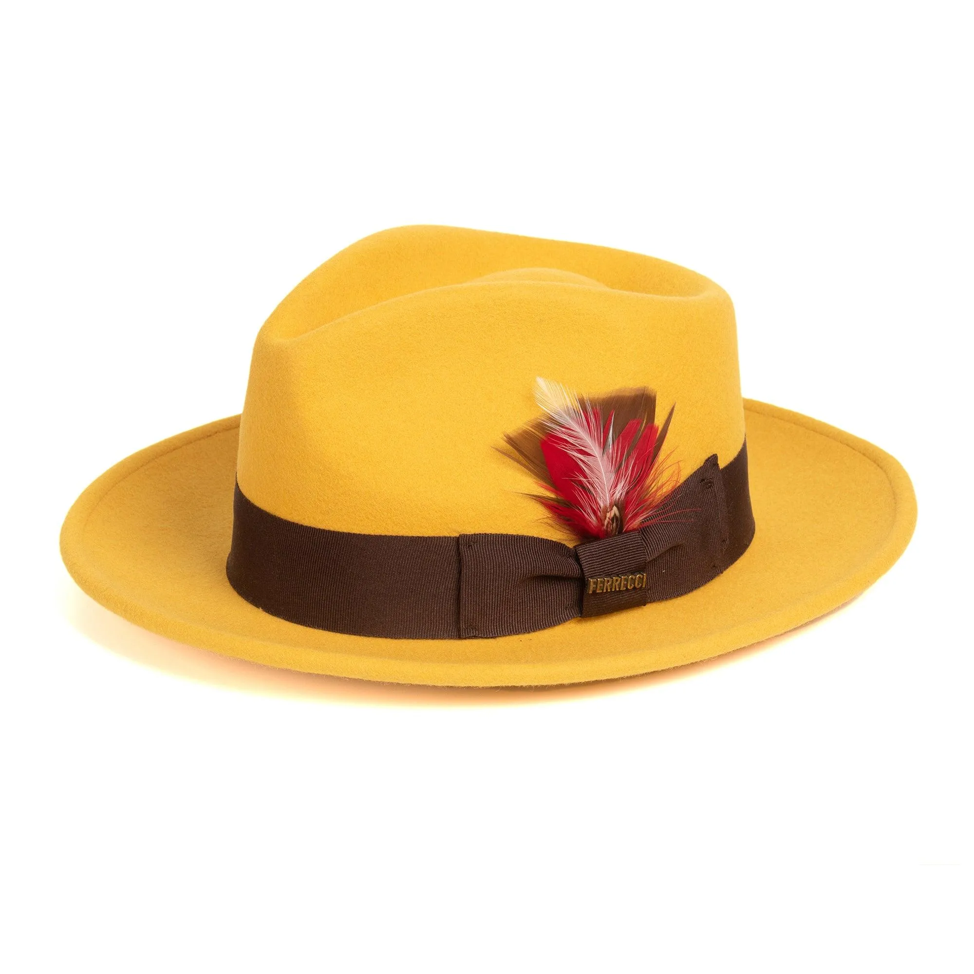 Mustard Fedora 100% Australian Wool Crushable Hat