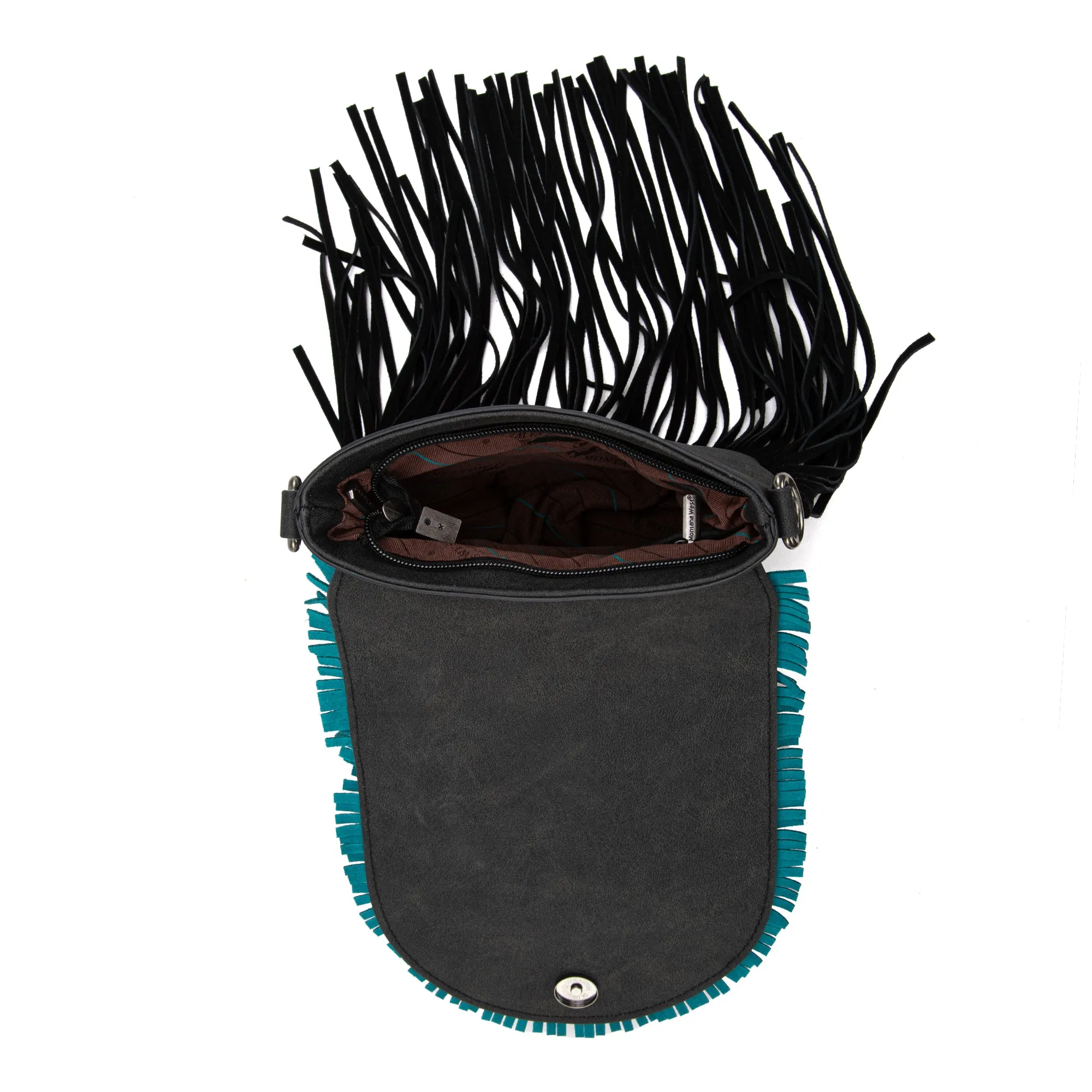 MW1291-8360 Montana West Concho Fringe Collection Saddle Bag/Crossbody