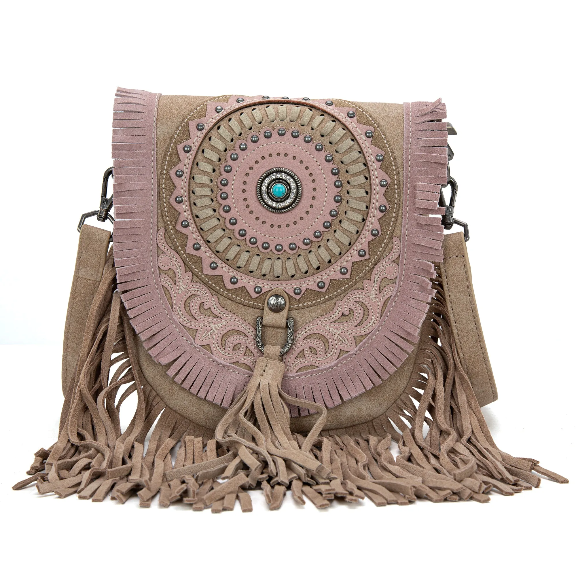 MW1291-8360 Montana West Concho Fringe Collection Saddle Bag/Crossbody