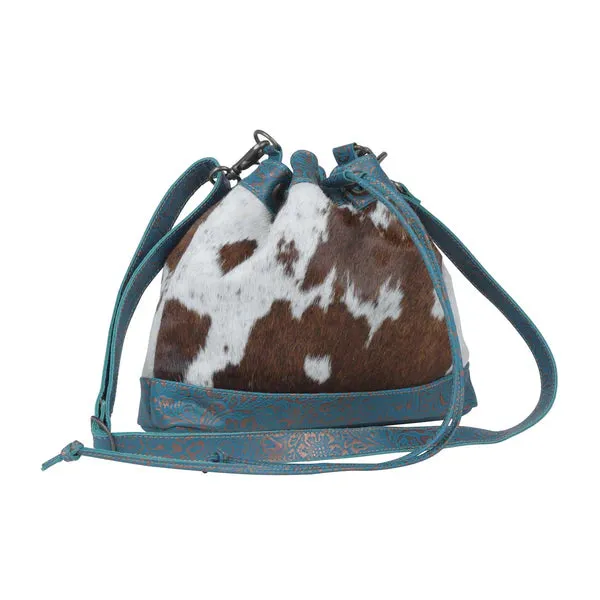 Myra Vibrant Edges Hair-On Leather Bucket Bag