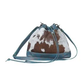 Myra Vibrant Edges Hair-On Leather Bucket Bag