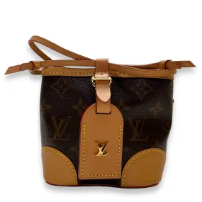 Noe Purse Bucket Bag Brown in Monogram Coated Canvas, Gold hardware