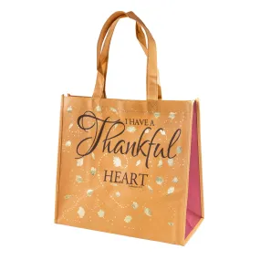 Orange & Gold Eco Tote Bag - "I Have a Thankful Heart"