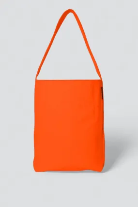 Orange Water Repellant Cotton Midi Bucket Tote