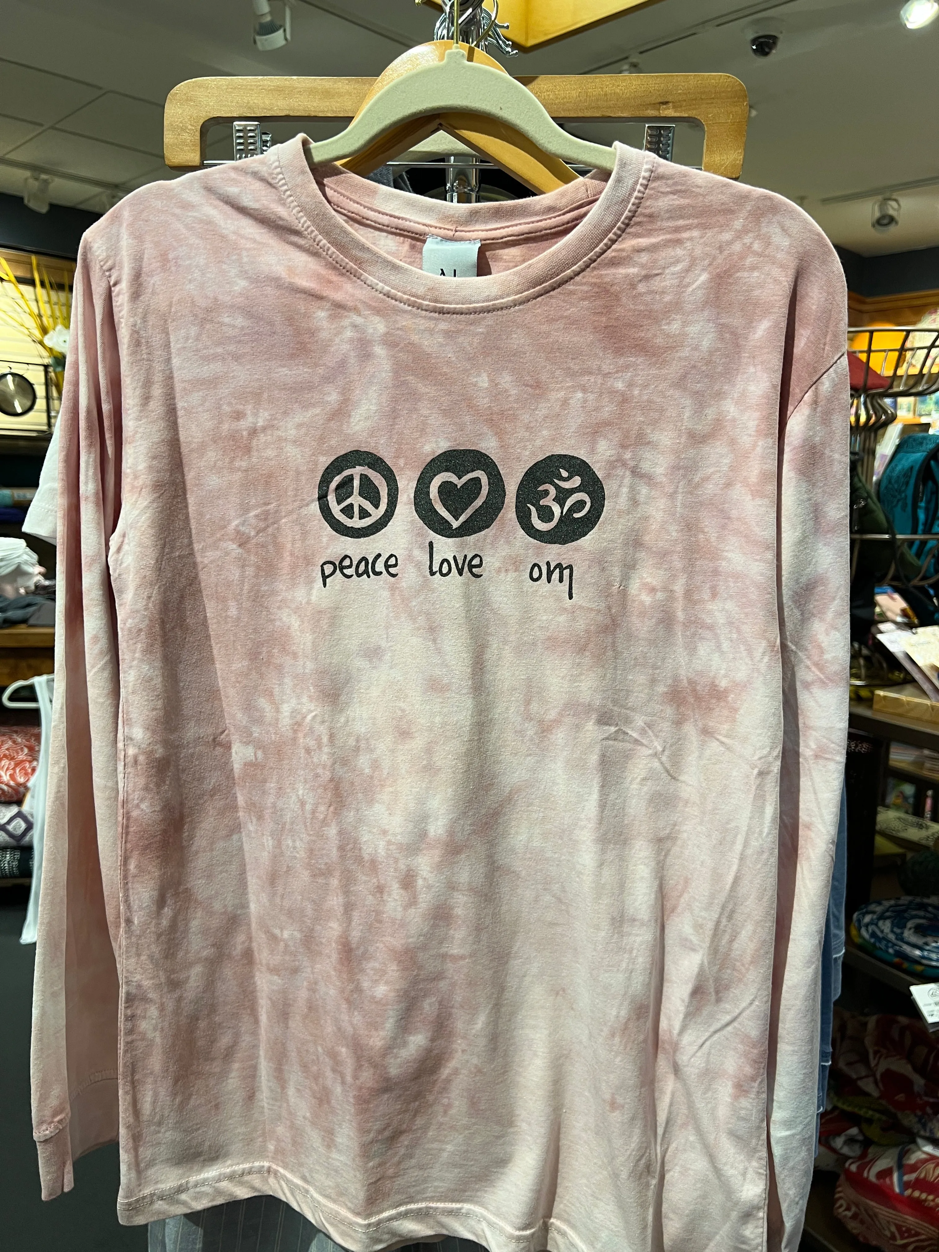 Peace Love Om Tie Dye Long Sleeve Unisex Tee