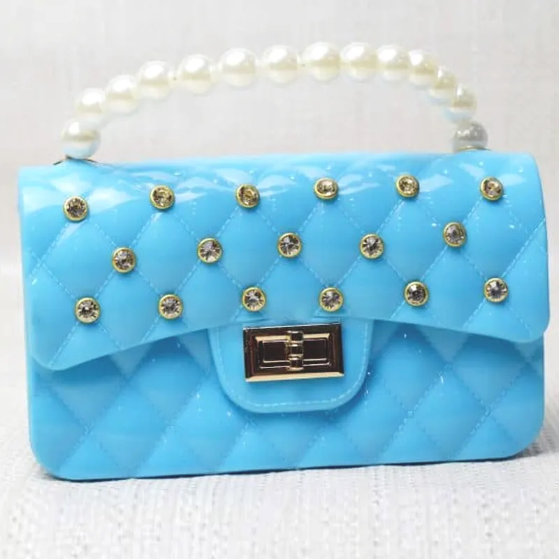 Pearl Handle Jelly Hand Bag For Women Sling Bags For Kids and Girls