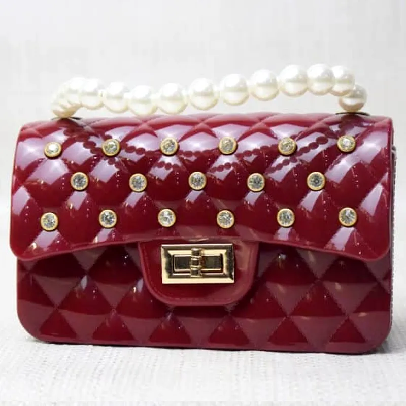 Pearl Handle Jelly Hand Bag For Women Sling Bags For Kids and Girls