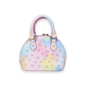 Pearl Studs Multi Leather Satchel Bag