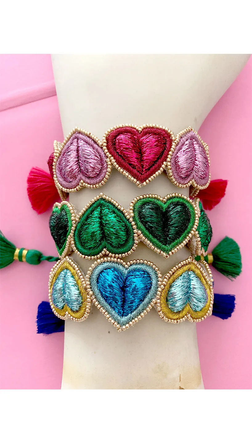 Pink Puffy Heart Bracelet | Olivia Dar