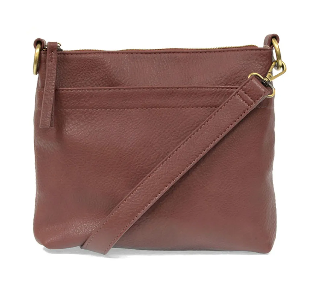 Plum Top Zip Crossbody Bag