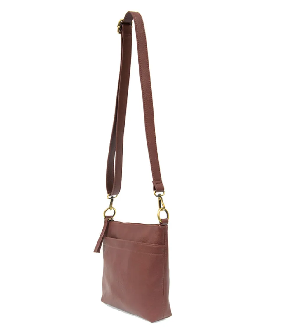 Plum Top Zip Crossbody Bag