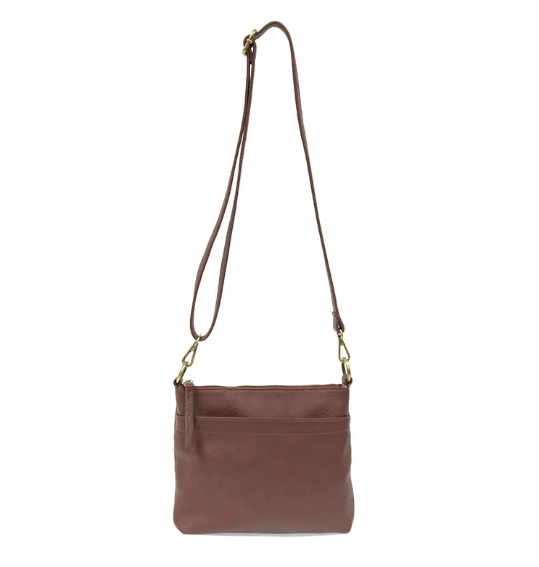 Plum Top Zip Crossbody Bag