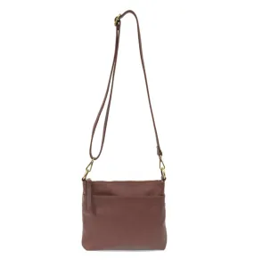 Plum Top Zip Crossbody Bag