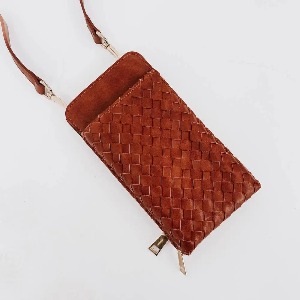 Pretty Simple | Woven Double Duty Phone Bag : Woven Brown