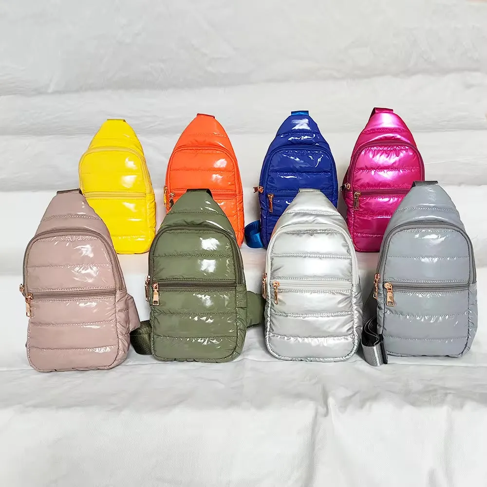 Puffer Sling Crossbody Bag - Assorted Colors