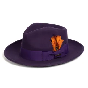 Purple Fedora 100% Australian Wool Crushable Hat