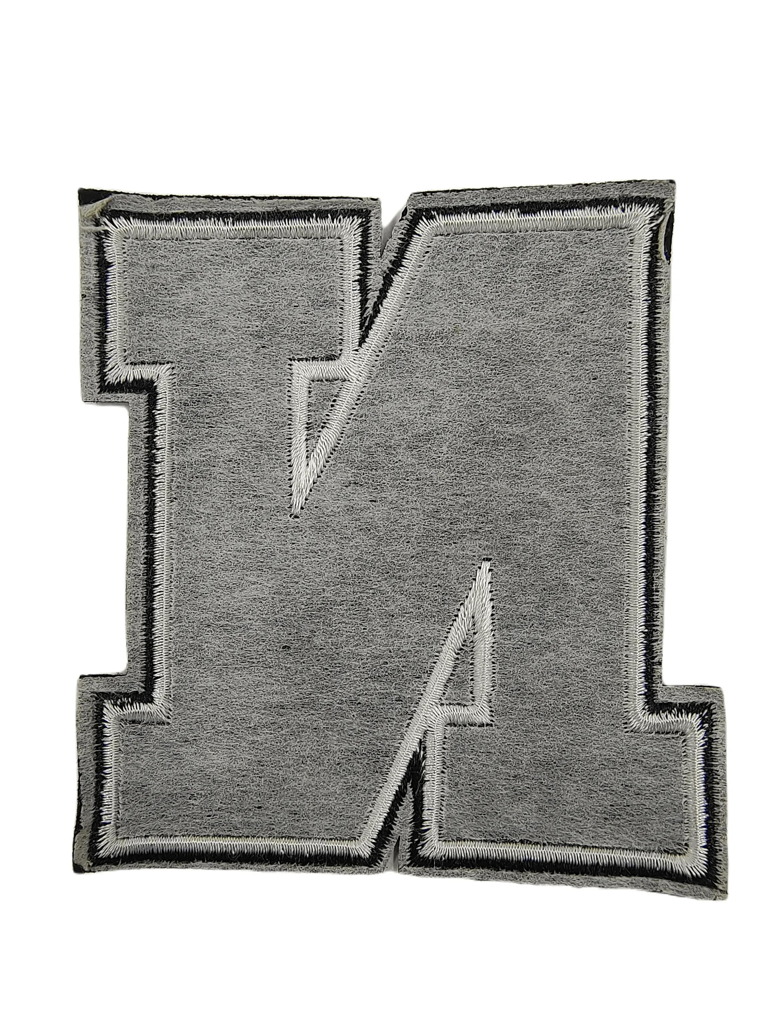 "N" Design Embroidered Black Sewable Patch