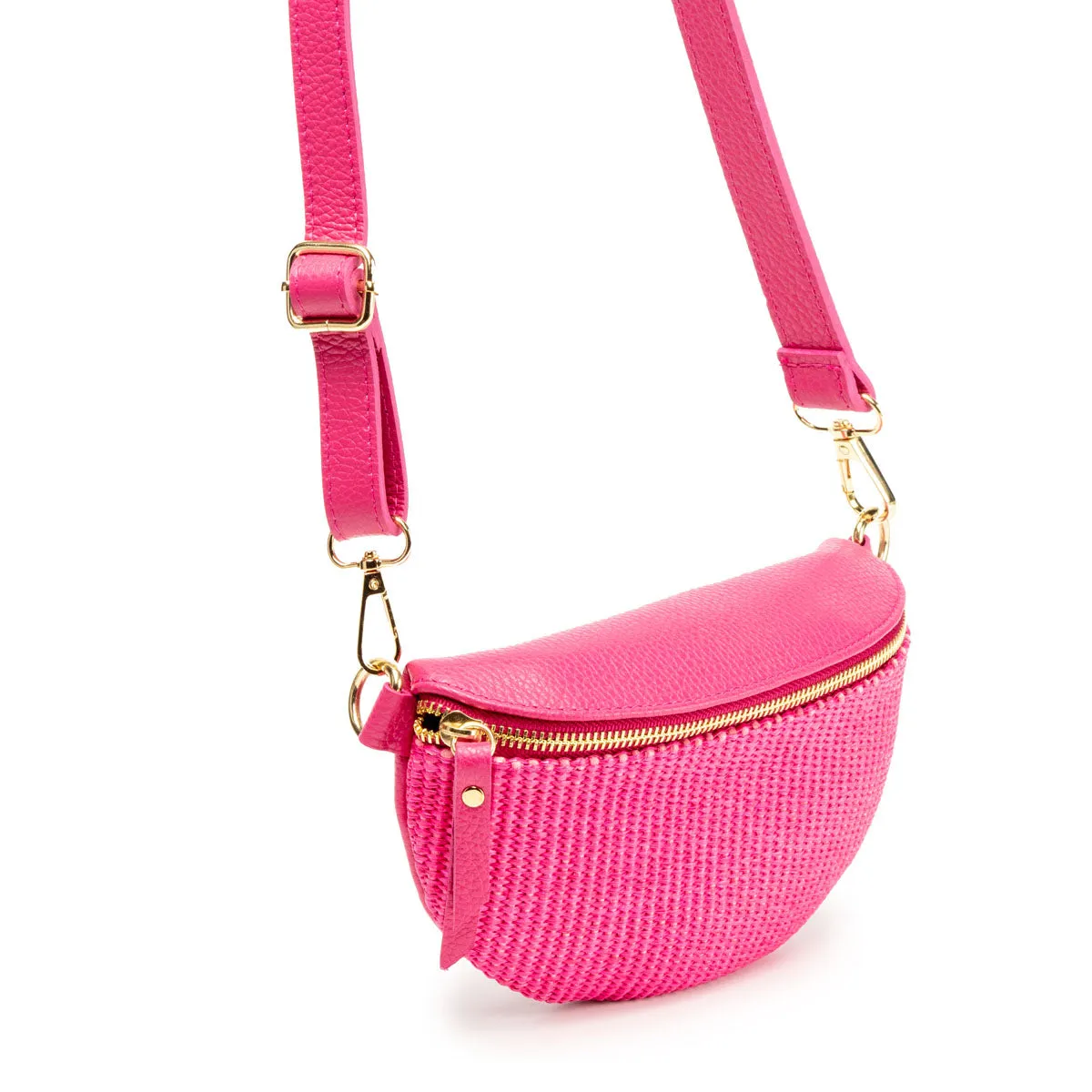 Raffia Sling Bag Cerise